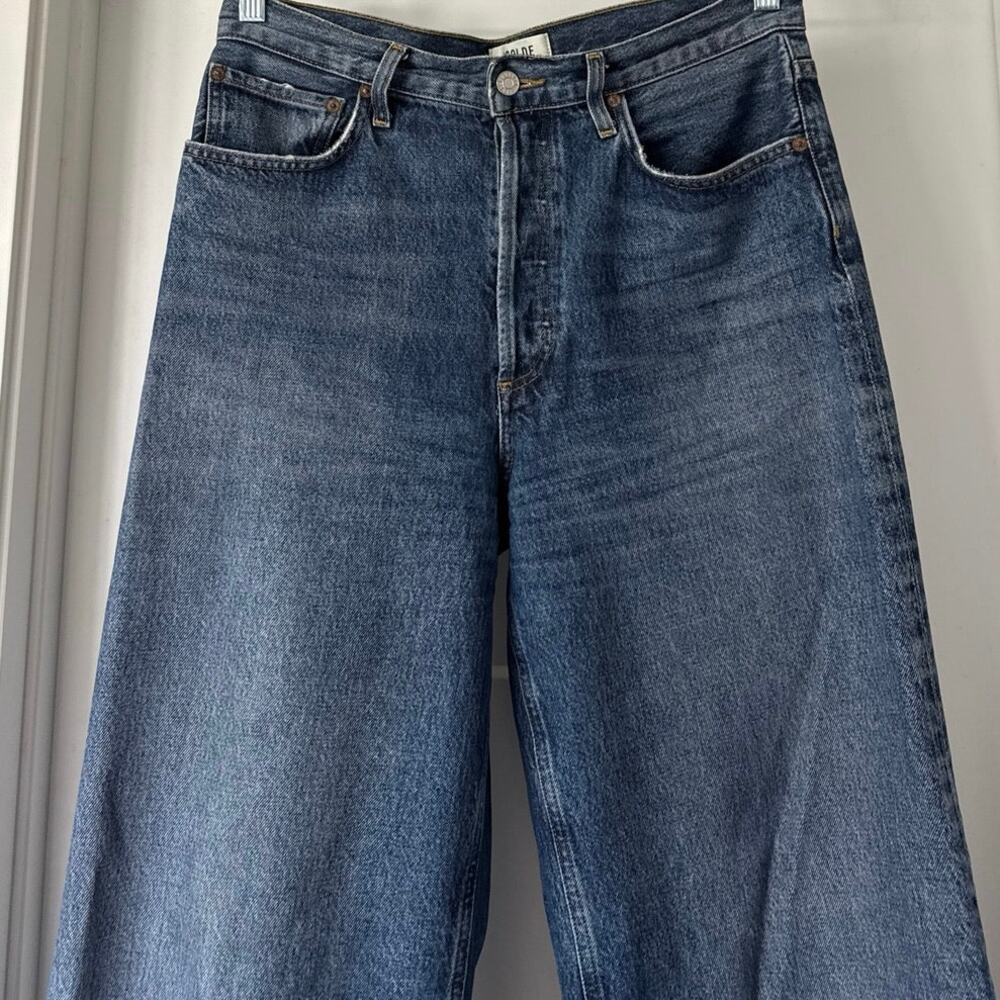 AGOLDE Dame High Rise Wide Leg Cuffed Jean Medium Wash | Women’s Size 28 EUC - Picture 7 of 12
